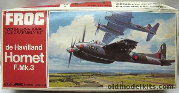 Frog 1/72 DH Hornet F.Mk.3 LR Fighter - No 41 Sq RAF 1950 or No. 19 Sq 1950, F239 plastic model kit